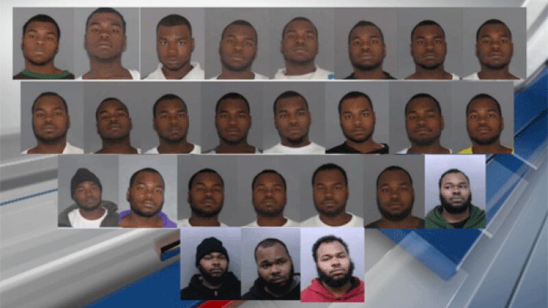 These are the 26 mug shots of Breshawn Wynn, 33, from past arrests since 2007 in Hamilton...